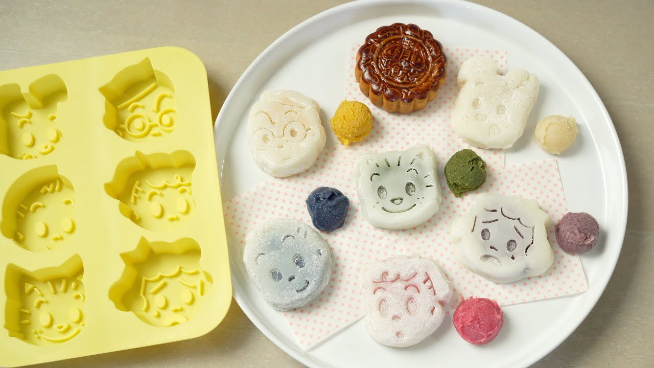 Snow Skin Mooncakes with the mold of OSAMU GOODS オサムグッズの型でスノースキン月餅 冰皮月饼 作ってみた | MosoGourmet 妄想グルメ