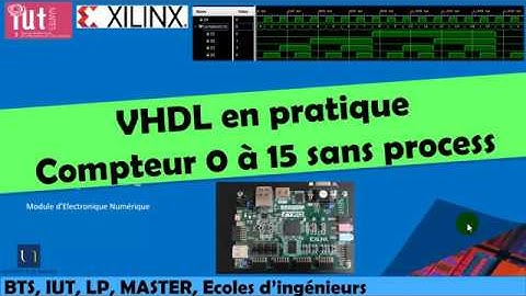 VHDL en pratique : Compteur 0 à 15 sans process