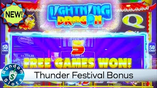 ⭐️ New - Lightning Dragon Thunder Festival Slot Machine Bonus