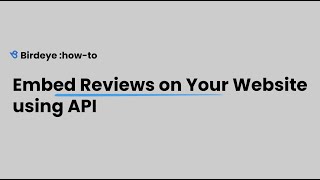 Embed Reviews on Your Website using API