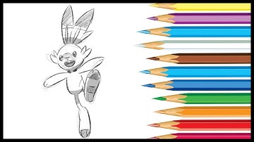 How to draw SCORBUNNY from POKEMON SWORD/SHIELD