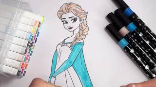 Elsa Coloring Page | Frozen Princess Drawing & Coloring for Kids ❄️👑