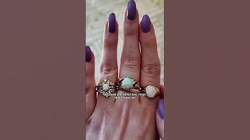 My favorite way to build a balanced ring stack ❤️ #ringstack #jewelrystyling #vintagejewelry