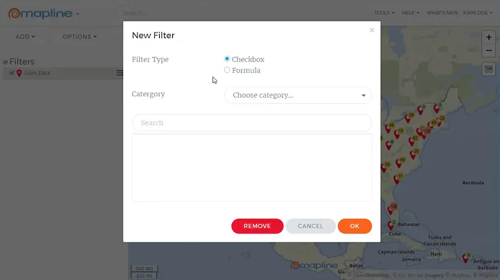 Filter your Map Pins