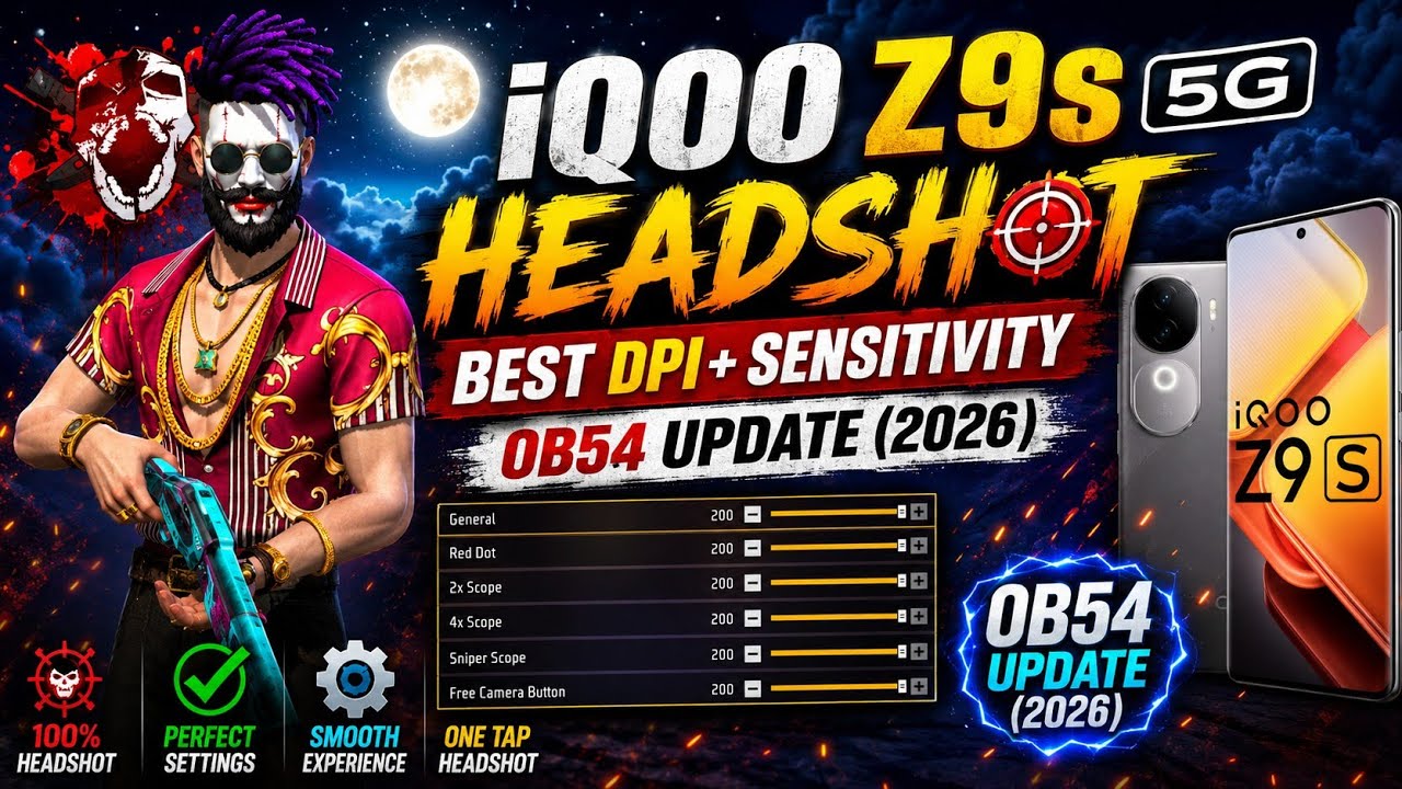 iQOO Z9s 5G Best Sensitivity || DPI Settings for Headshots | Free