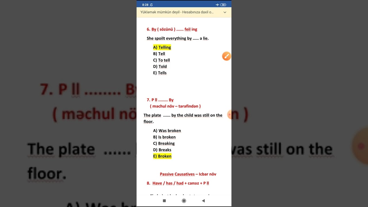 NOTE - Gerunds/Participles l, ll/Passive Causatives