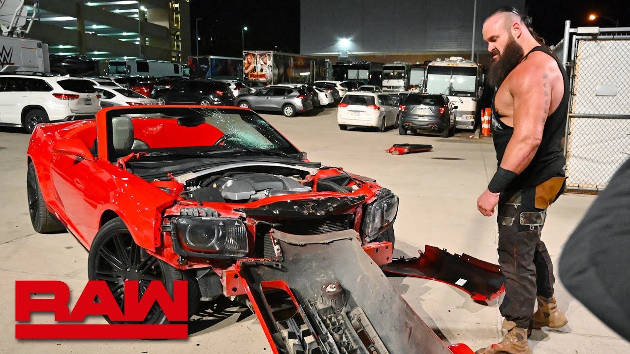 Braun Strowman wrecks his new car Raw March 11 2019