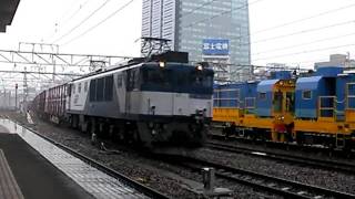名古屋駅　1653レ　EF64牽引貨物通過