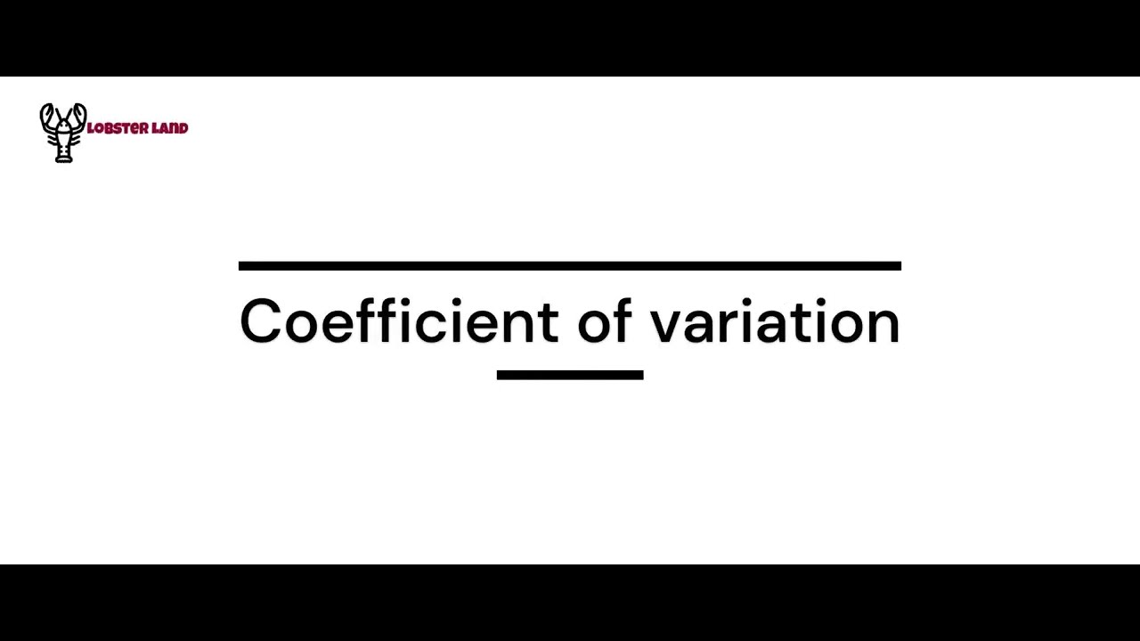 Coefficient of variation - YouTube