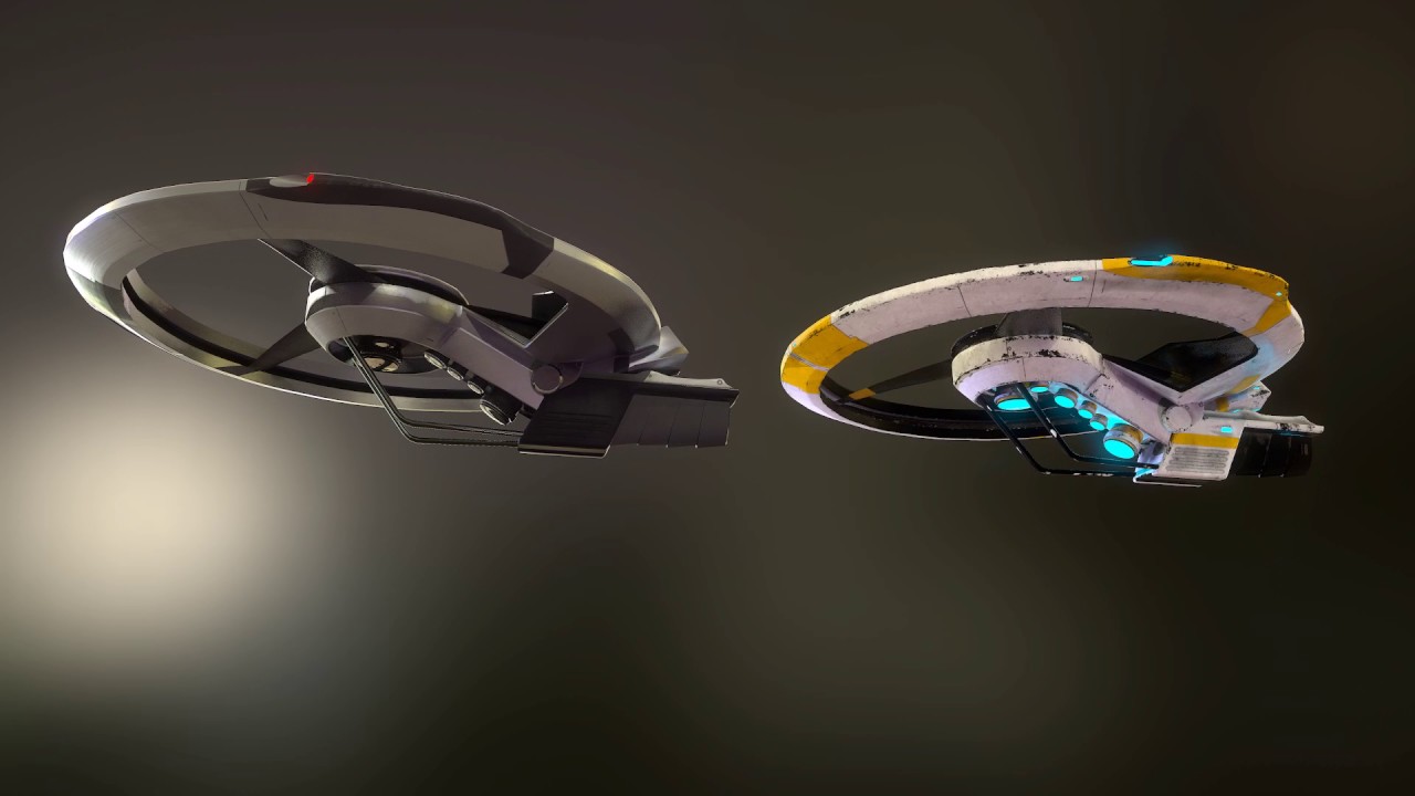Sentinel Sci Fi Drone Idle animation - YouTube