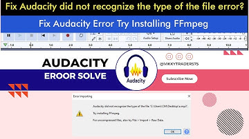 Fix Audacity Error Try Installing FFmpeg | Fix Audacity did not recognize the type of the #audacity