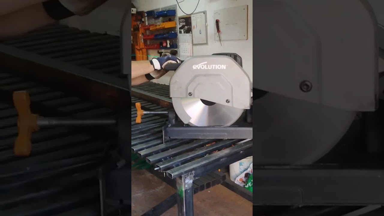 Evolution R355CPS cold cut saw test with new blade