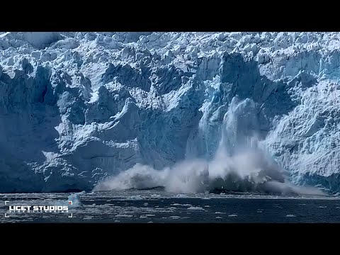 Glacier Falls Into Ocean in Alaska Triggering Mini Tsunami | Glacier Caving