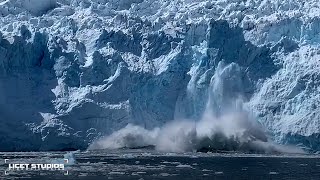 Glacier Falls Into Ocean in Alaska Triggering Mini Tsunami | Glacier Caving by Licet Studios 21,129 views 1 year ago 1 minute, 13 seconds