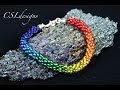 Rainbow beaded kumihimo bracelet