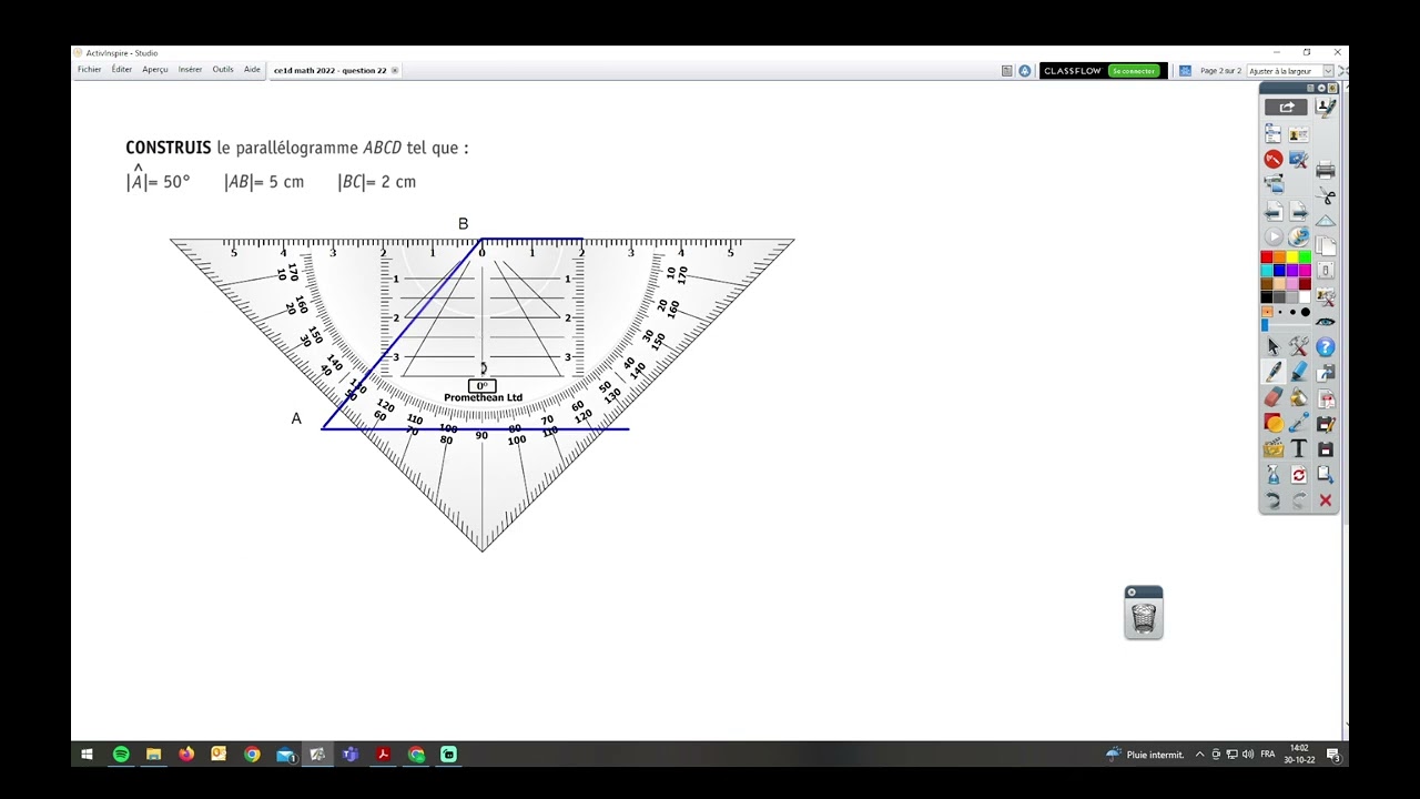 CE1D Math 2022 - question 22 - Tracé de figure simple