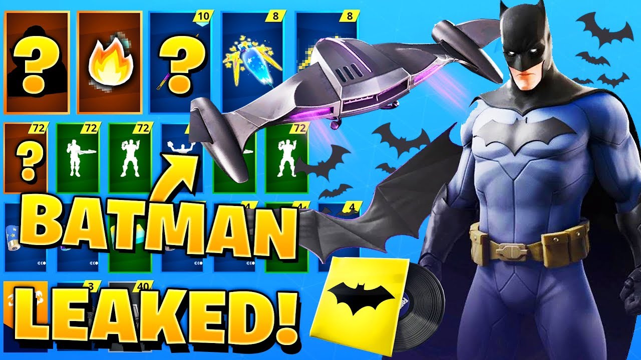New All Leaked Fortnite X Batman Cosmetics Batman Skin Glider Dc Youtube