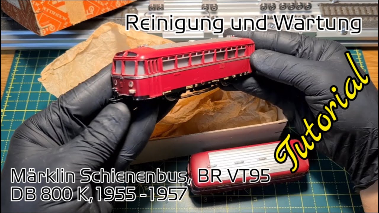 Märklin H0, DB 800 K, Schienenbus mit Beiwagen, Reinigung, Wartung, 3016 / 4018, BR VT95, Tutorial