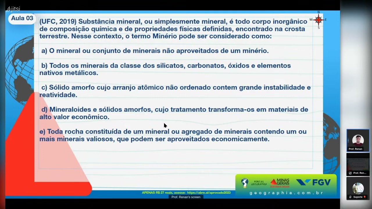 Questões Comentadas (tópico 6) - GEOGRAFIA | SEEMG 2023 | FGV