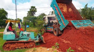 UPDATE project bulldozer kumatsu pushing filling the soil in house &amp; dump truck 5ton #Ep2380