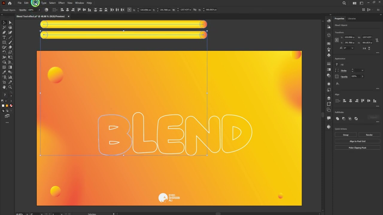 How to Create  3D Vector Tube Text in Adobe Illustrator with Custom Text & Blend Tool