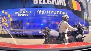 Police Escort for Team Belgium WC2026