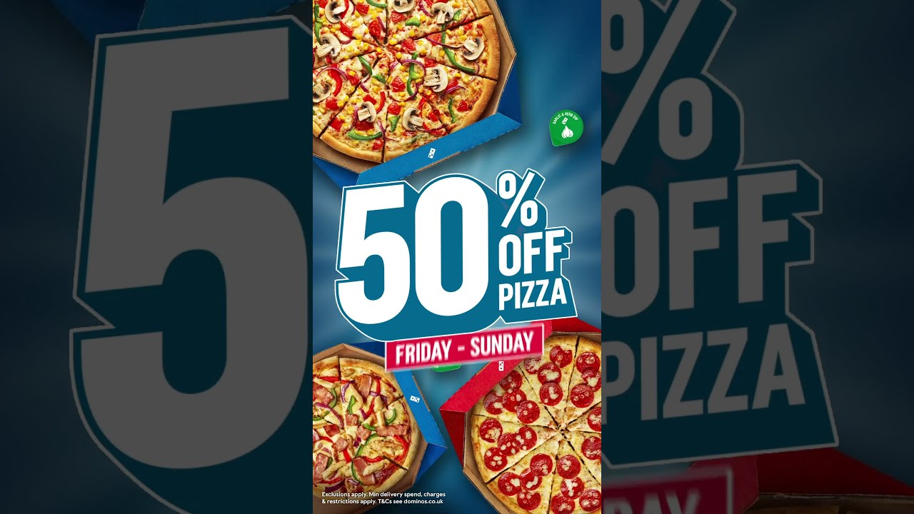 50% OFF PIZZA 24C3 UK - Fri - Sun Vertical Voice Over