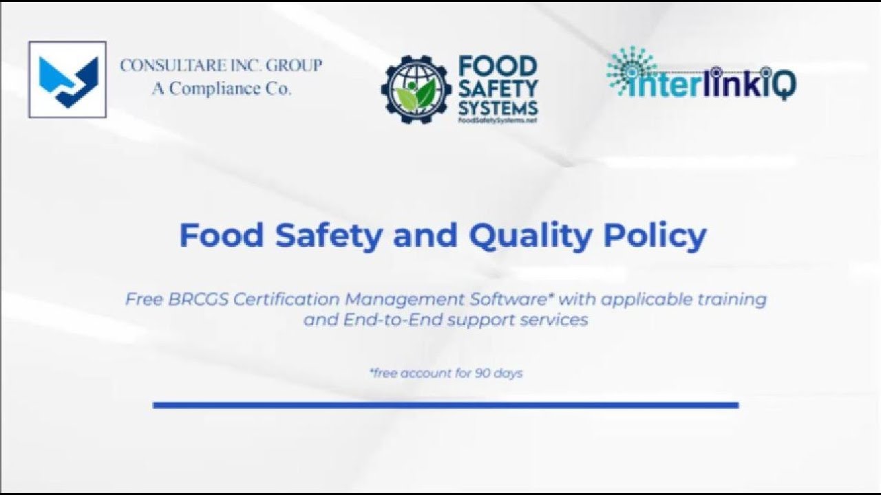 BRCGS Familiarization Training: Week 1 - Food Safety and Quality Policy