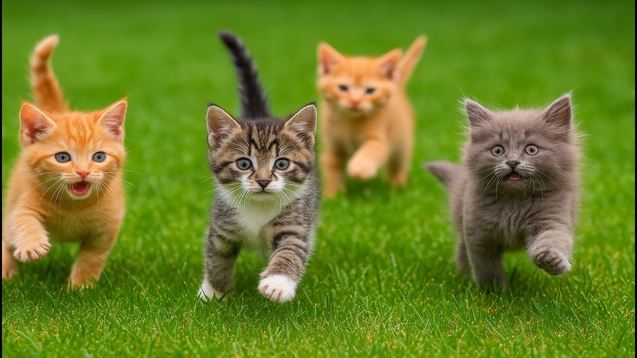 Playful Kittens on the Grass 😻 | Beautiful Cat Videos & Relaxing Meows