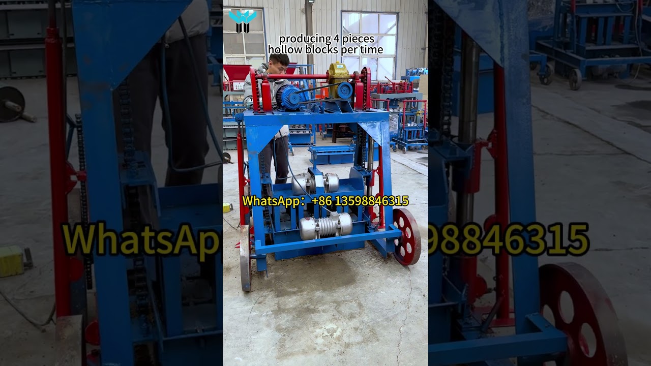 4-45 large wheel mobile cement block making machine 