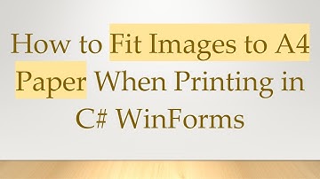 How to Fit Images to A4 Paper When Printing in C#  WinForms