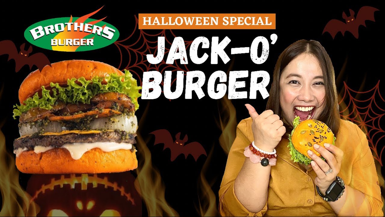 JACKO’ BURGER BROTHER'S BURGER HALLOWEEN THEMED BURGER ClaraChamporado YouTube