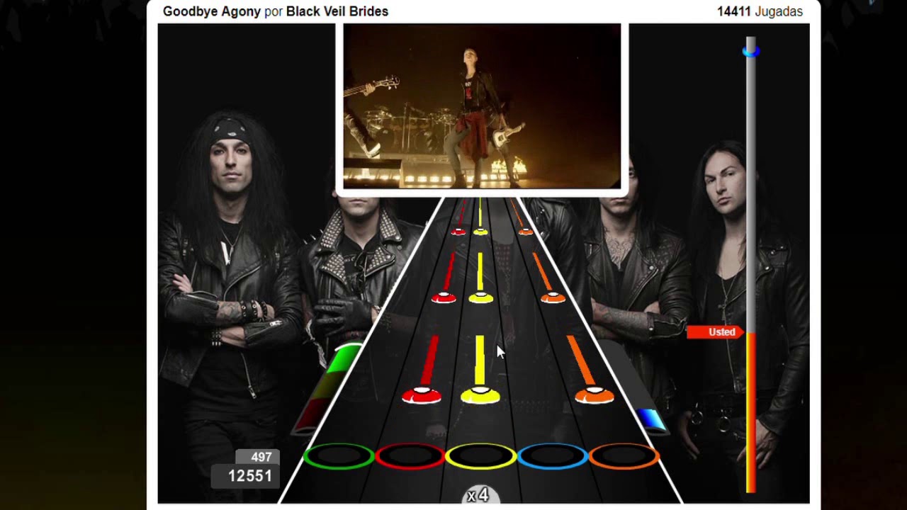 Black Veil Brides Goodbye Agony 100FC Guitar Flash Expert/Experto (32982) HD YouTube