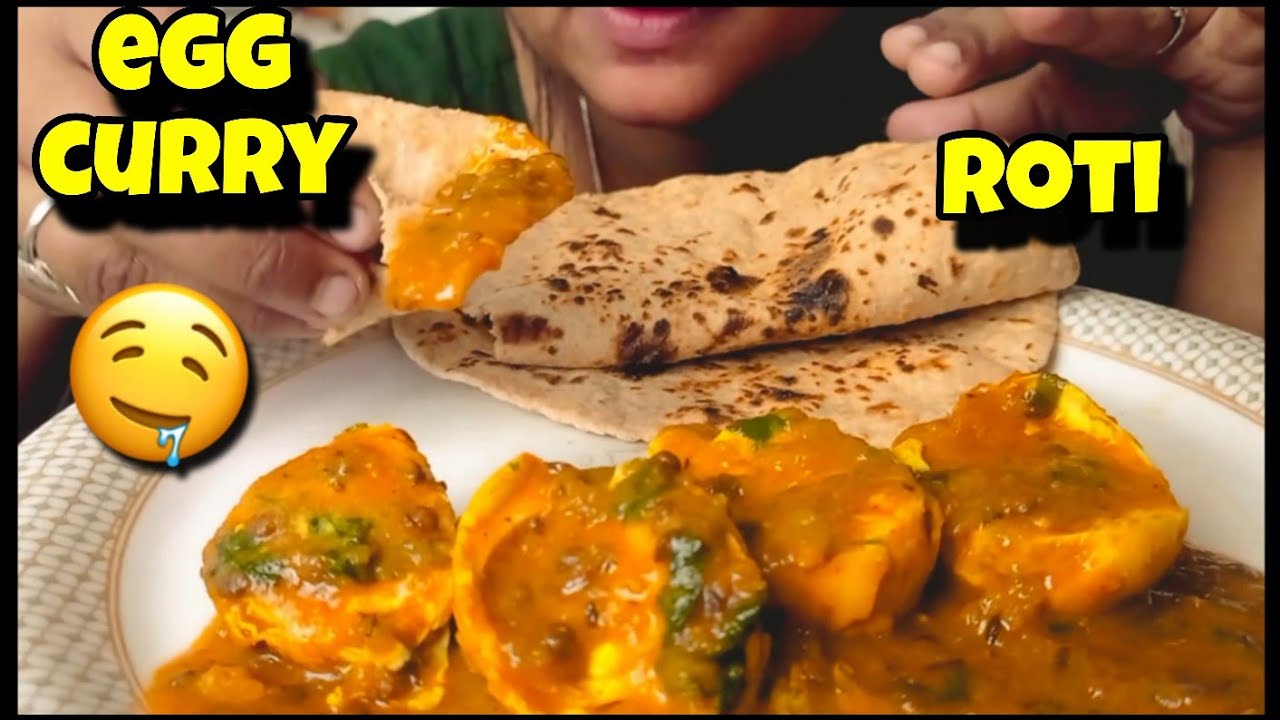 EATING EGGS CURRY WITH ROTI || INDIAN MUKBANG @MaddyEats 