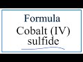 Cobalt and Sulfide Compounds