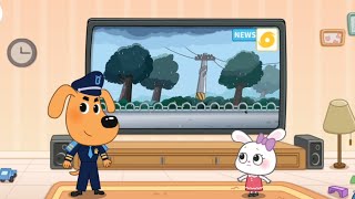 POLISI LABRADOR MENGAJARKAN TIPS KESELAMATAN SAAT TERJADI ANGIN TOPAN | BABYBUS BAHASA INGGRIS