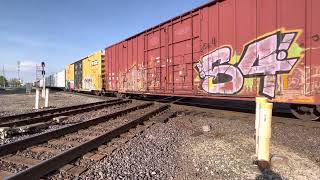 Canadian National Railway Southbound Manifest Pounds the Diamond Crossing at Effingham, Illinois