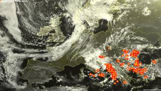 Sat24 lightning video impression for Thursday, September 24, 2015