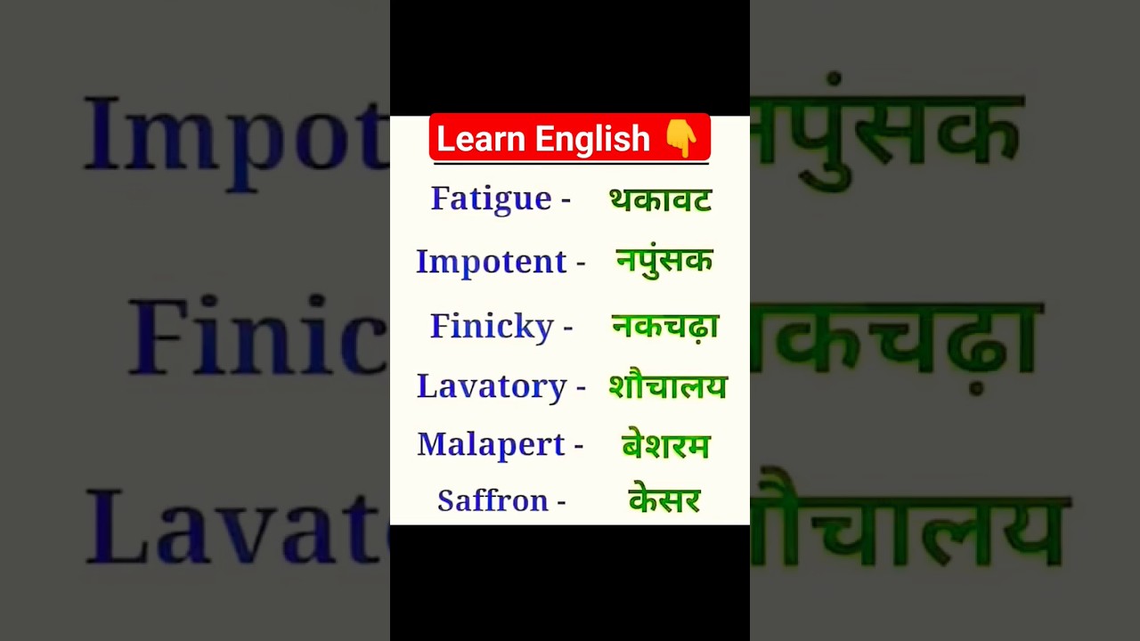 English Vocabulary| English Speaking| Success Power Classes 