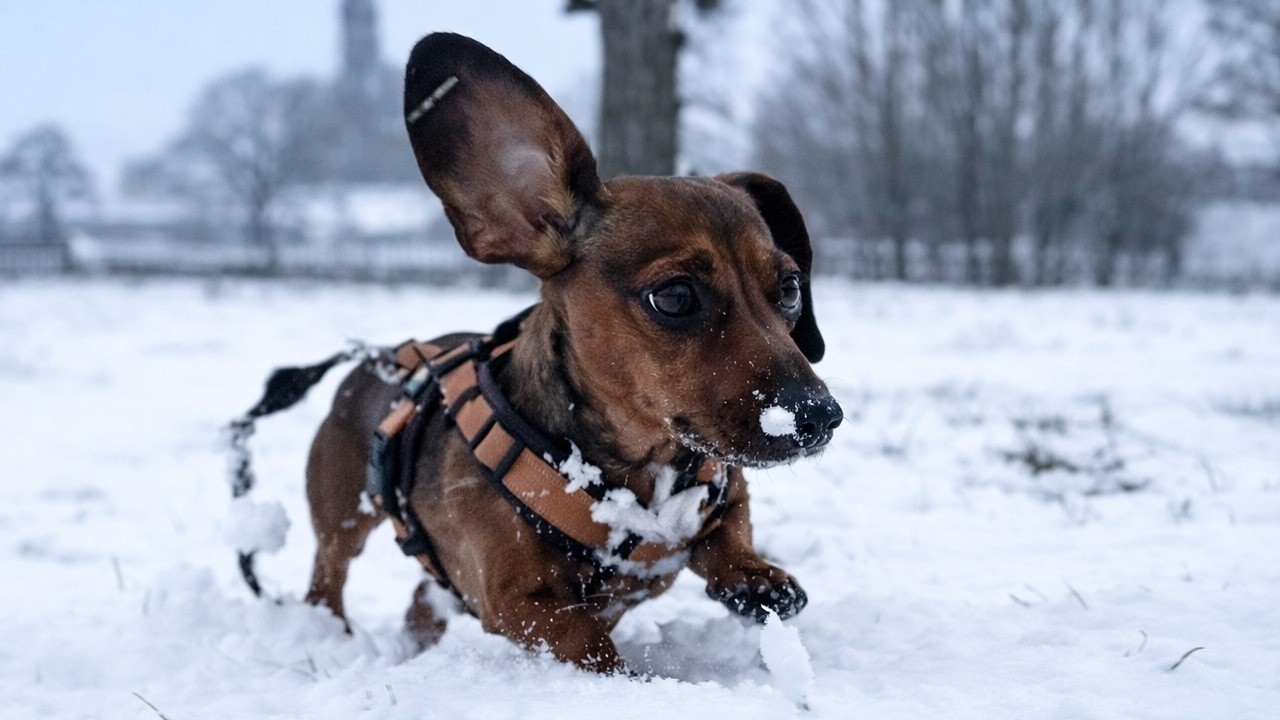 Her First Snow Day Ever! Mini Dachshund Reaction 🐶 ️ - YouTube