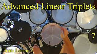 Advanced Linear Triplets Drum Lesson 1 Pattern 7