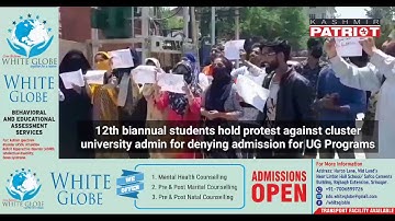 12th biannual students hold protest against cluster university admin for denying admission for UG Pr