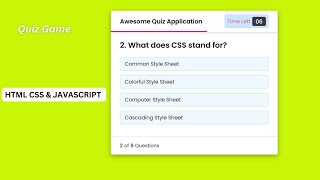 Create a Quiz Game with Timer using HTML CSS & JavaScript || Mr Code Box