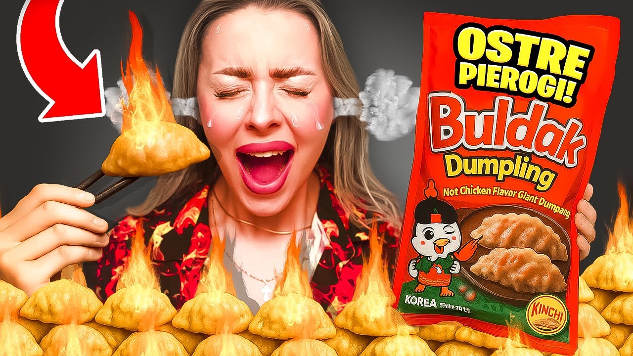 Testujemy NAJOSTRZEJSZE pierożki Buldak!