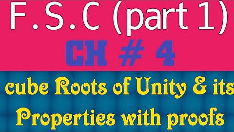 Cube Roots of Unity & it