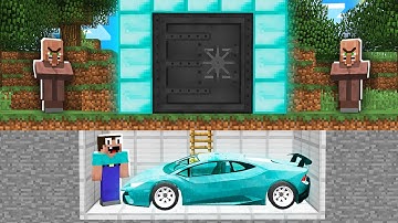 Minecraft NOOB vs PRO: HOW NOOB HIDE THIS SUPER CAR UNDER SECRET BASE! 100% trolling