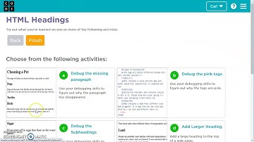 Code.org CS Discoveries Unit 2, Lesson 3: Headings