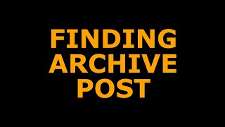 FINDING ARCHIVE POST — HTML Coding Examples
