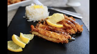 🍋 Vegetarian Lemon Chicken Recipe #shorts (King Oyster Mushroom) 素柠檬鸡食谱(杏鲍菇) | Huang Kitchen