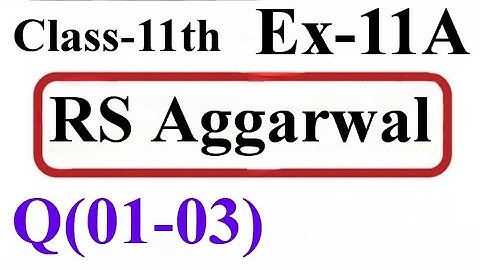 Arithmetic Progressions Class-11 Maths R.S.AGGARWAL solutions|Exercise-11A Class-11 R.S.AGGARWAL